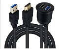スズキ 新型ジムニー&シエラ 車用 hdmi&usb3.0 延長パネル 防水ケーブル ダッシュボードキッ(USB&HDMI) (1M)