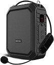 ポータブル拡声器 ハンズフリー 小型スピーカーセットマイク付きIPX5 防水 18W 拡声器 録音/AUX/USB/TFカード ヨガ指導イベント スピーチ ガイド 学校授業 店頭販売などに適用 日本語説明書付き (黒い)(3)