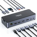 【15 in 1単一モニタ8K対応】USB C ドッキングステーション type c 2*HDMI 4K デュアル トリプルディスプレイ100W 急速充電 DP/有線LAN RJ45/3.5mm オーディオジャック/USB-A 3.1/3.0/2*USB-C 3.1/PD+SD&TFカードスロット LEDインジケータ ios/Windowsデバイス等対応(2)