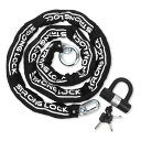 AKM バイクロック【高い耐切断性】極太チェーンロック φ(直径)12mm×2500mm U字ロック付き 自転車原付オートバイク