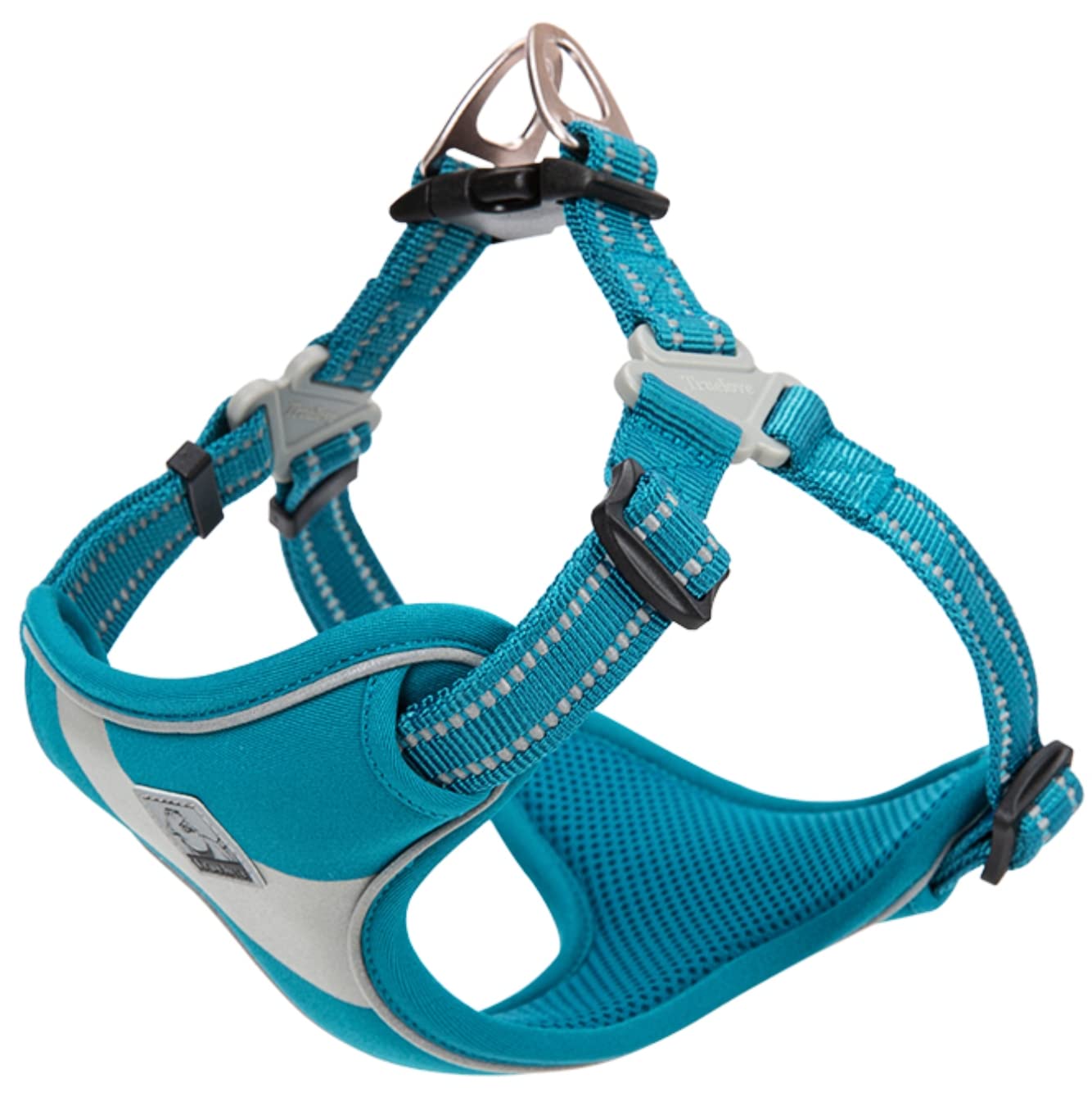 cocomall 負担軽減犬用ハーネス 日本授権店 犬用ハーネス 犬用胴輪 ドッグ ペット用品 ハーネスリード 3M反射材料 訓練 ナイロン製 小型犬、中型犬、大型犬に向け 通気性 調節可能 (M, ライトブルー)