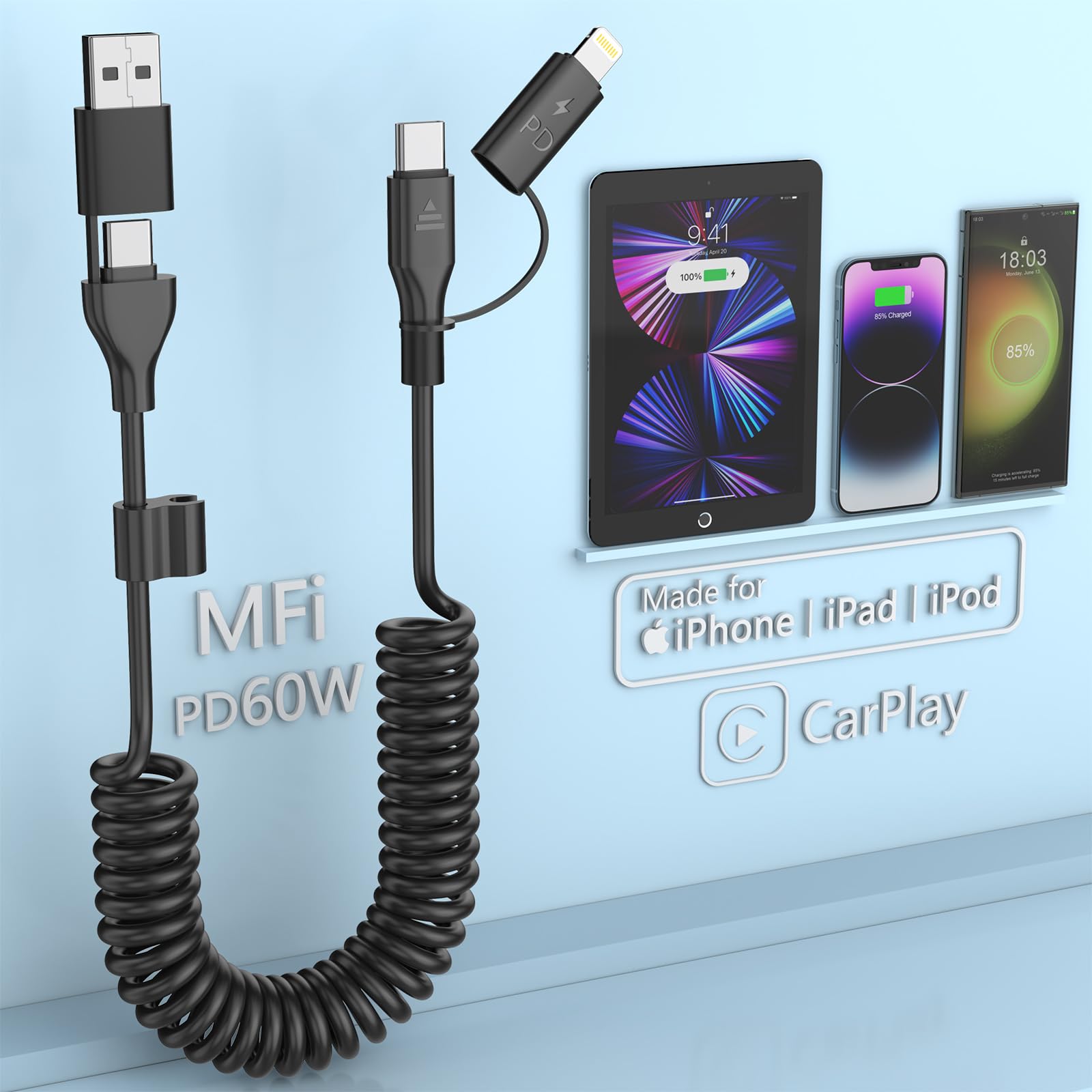 60W4in1 ť֥  iPhone ť֥ C 60WPDб ® 1.5m Carplay ®...