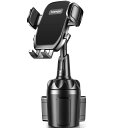 スマホホルダー 車 ドリンクホルダー TOPGO 車載ホルダー カップホルダー スマホスタンド 【360°自由回転可能・ワンタッチ 】 携帯ホルダー 車載ドリンクホルダー iPhone 14 Pro Max/ 13/ 12/ Samsung S23 Ultra/ S22 /Note 10 多機種対応(ブラック)