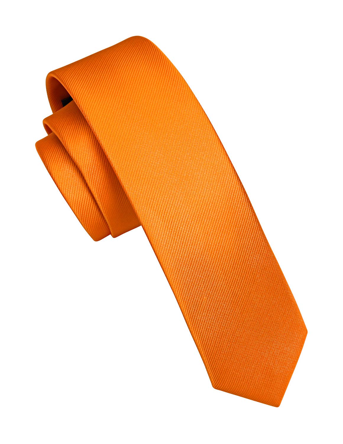 【送料無料】[HISDERN] [ヒスデン] オレンジ ナロータイ メンズ ネクタイ 無地 細め 結婚式 幅5.5cm シ..