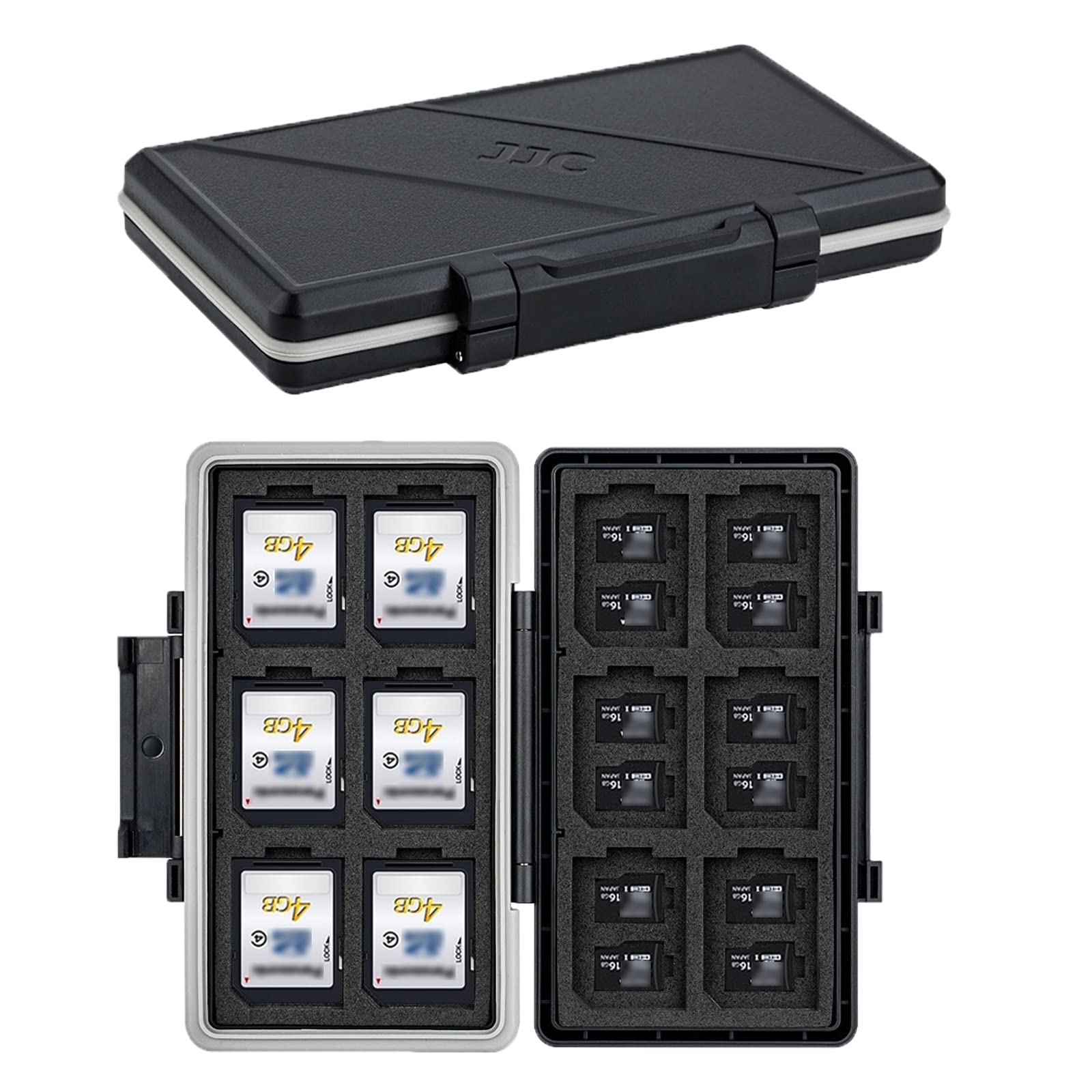 【送料無料】JJC 36 スロット 大容量 メモリーカードケース 12枚 SD SDHC SDXC カード + 24枚 MicroSD TF MSD カード 収納ケース 耐衝撃 防塵 防湿