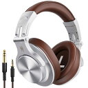 OneOdio ヘッドホン Bluetooth 5.2 ワイヤレスヘッドホン 72時間再生 密閉型 マイク付き AAC対応 DJ用 モニターヘッドホン 音楽鑑賞 楽器練習 スタジオ 音源ミックス シルバー