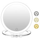 FACSINATE 鏡 卓上 化粧鏡 ミラー スタンドミラー 拡大鏡付き 省エネ 折り畳み式 3段階明るさ調整 立て掛け式 業界 レベル 角度調整(ホワイト)