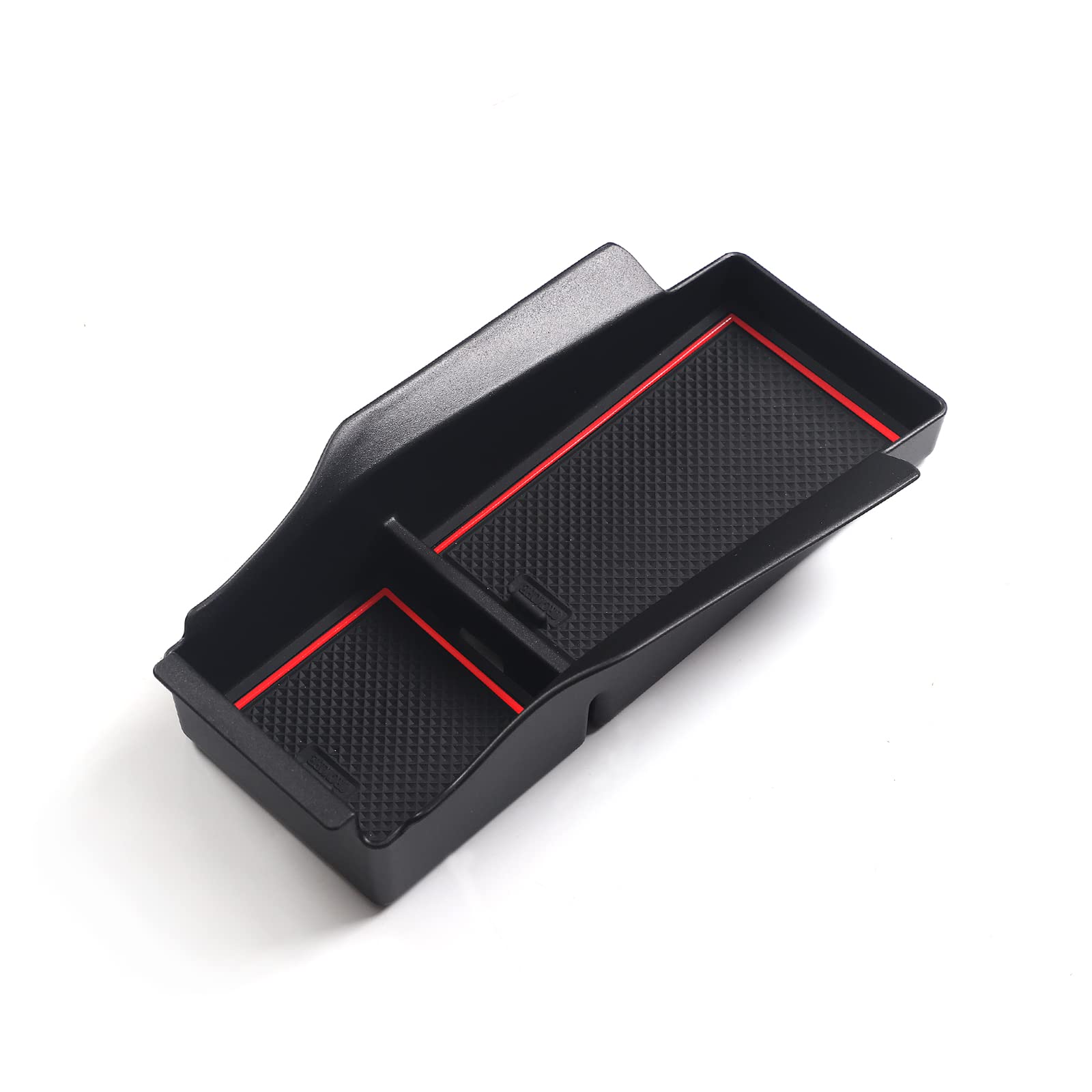 SMABEE アームレスト 収納ボックス 日産 ノート NOTE e-POWER E13 専用 内装パーツ インテリア アクセサリー (日産 ノートE13＆ノート オーラ FE13型 AURA 2020年12月〜現行) センターコンソール ABS トレイ インテリア アクセサリー 小物入れ 滑り止め（赤）