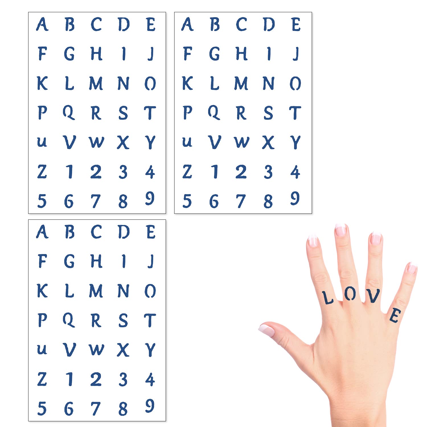 【送料無料】Doyime タトゥーシール 字母 ヘナタトゥー 3枚セット 刺青シール 入れ墨シール タトゥーステッカー 防水 長持ち 簡単貼る 可愛い おしゃれ...