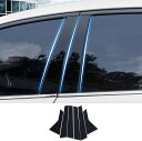 Fucaten 適合 ホンダ CR-V 5代目(2018年8月~2022年7月) ピラーガーニッシュ Bピラー 純正サイドバイザー 保護カバー 6点セット (ピアノブラック)