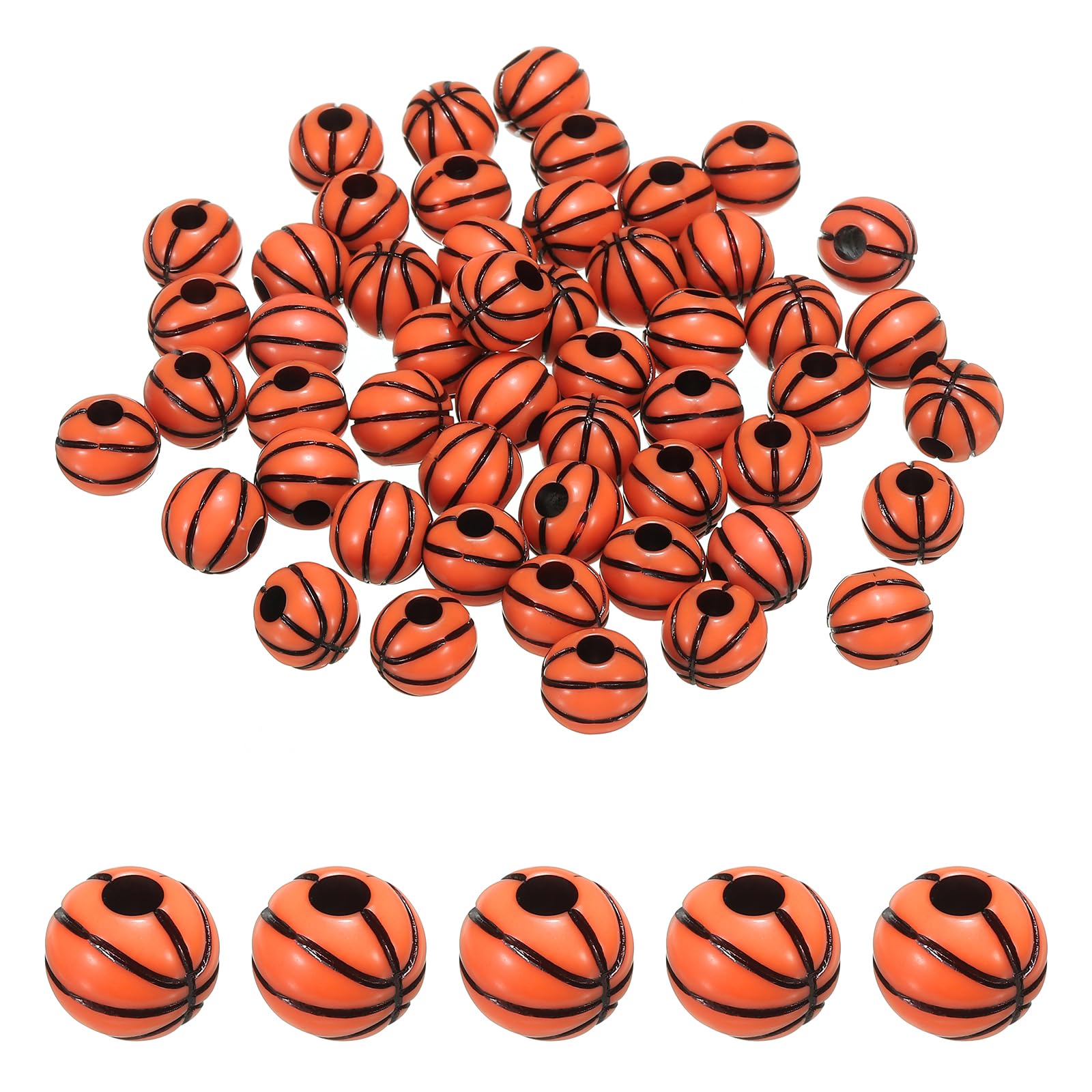 【送料無料】PATIKIL 12 mm スポーツボールビーズ 100個 アクリルバスケットボールビーズ バルク ラウ..