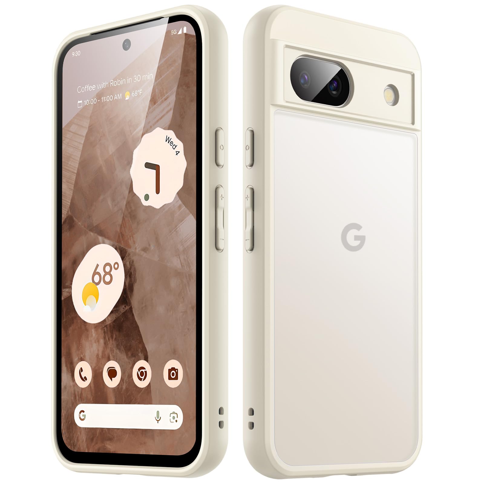 【送料無料】JEDirect マットケース Google Pixel 8a 6.1インチ 2024用 超薄型 半透明マット感背面保護カバー 指紋防止 (ベージュ)