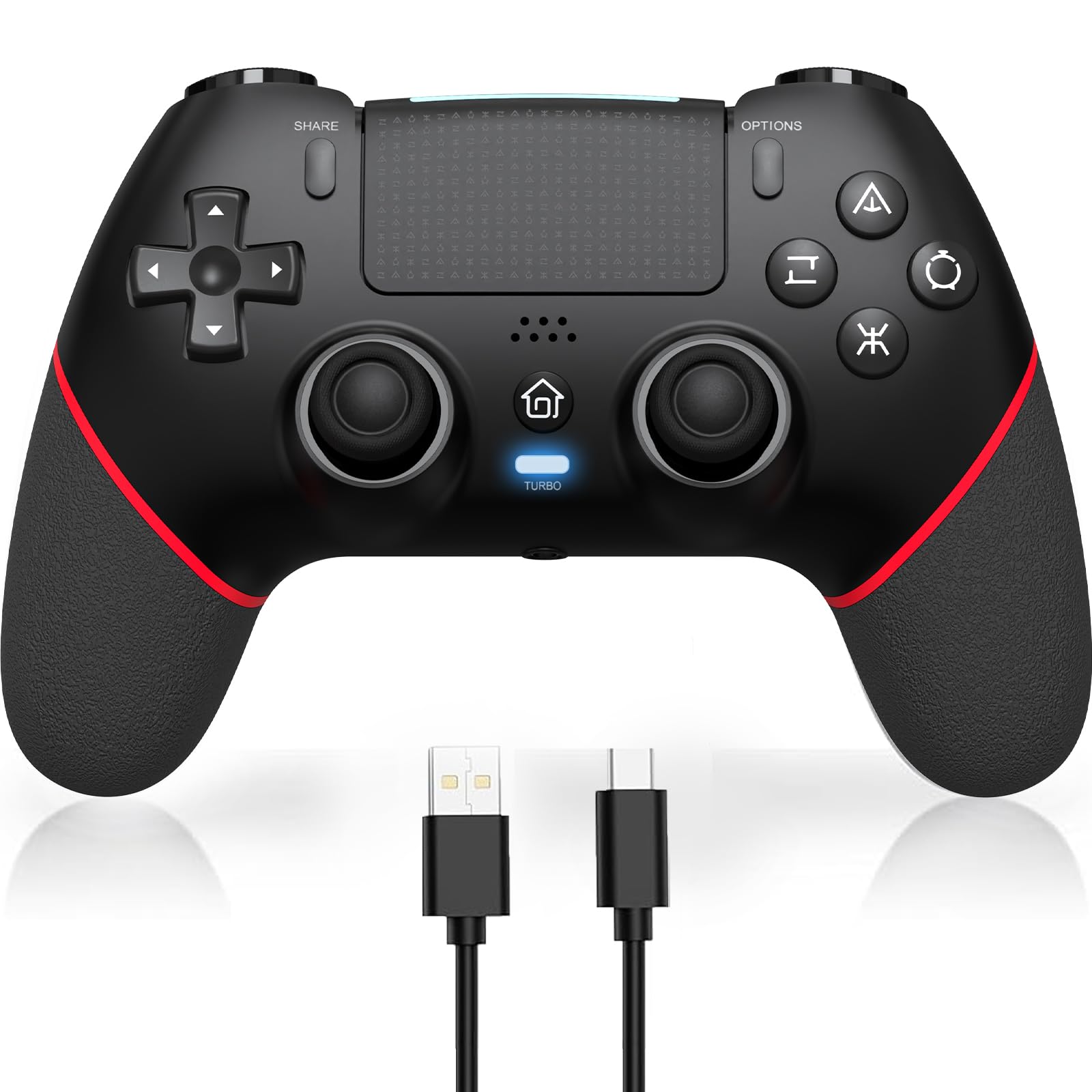 PS4 コントローラー 「2024下半期新」 Sungale p4コントローラー 自動連射 背面ボタン付き Bluetooth5.0 1000mAhバッテリー搭載 マクロ機能 P4/P4 Pro/Slim/PC対応 イヤホンジャック付き ホールスティック デッドゾン＆ドリフト無し 16時間連続使用 日本語取扱説明書付き