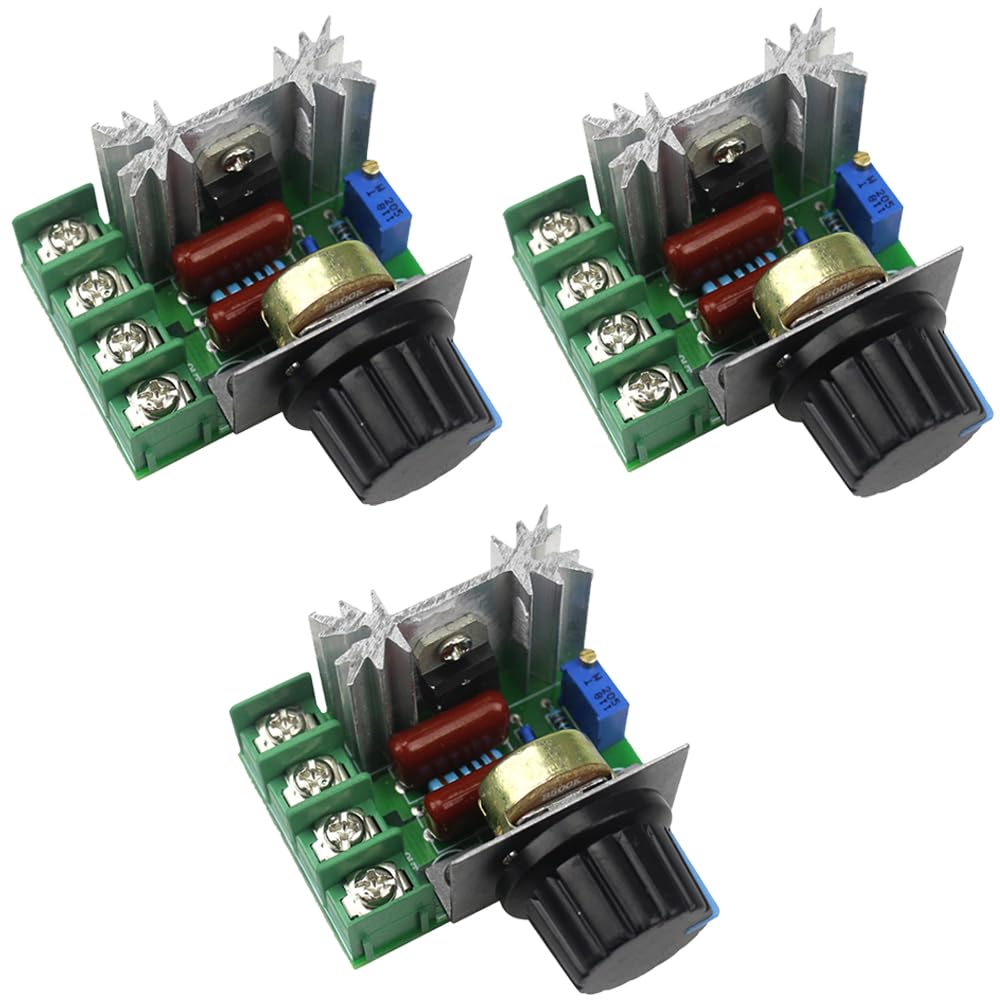 【送料無料】2000W SCRの高い発電の電子電圧調整器モーター速度制御の速度の温度のモニターACモーター速度のコントローラーの明るさの調節速度の調節3pcsパ...