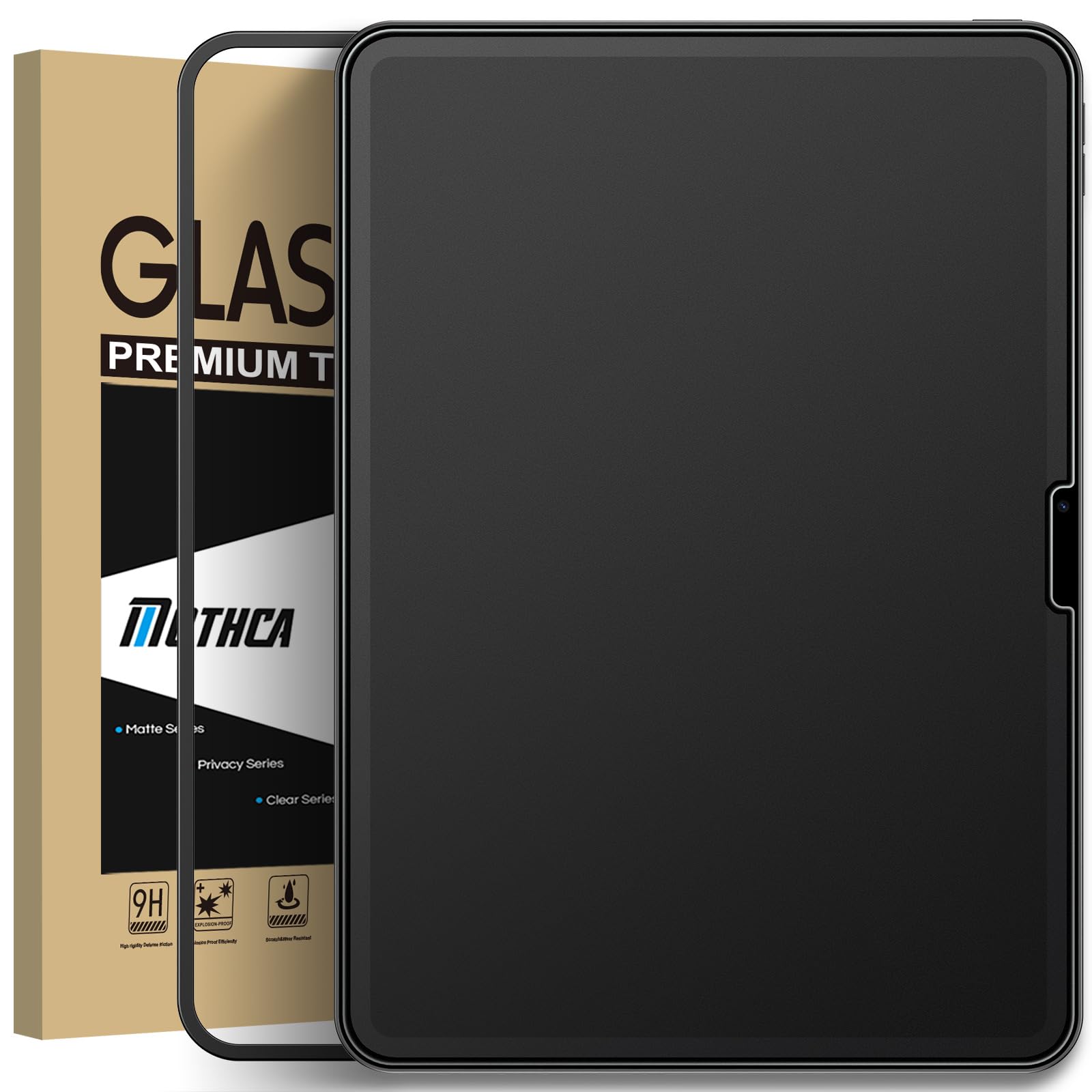 Mothca アンチグレア iPad Air 11 M3 第7世代 2025用/iPad Air 11インチ 第6世代 2024用 フィルム ガラスフィルム 硬度9H さらさら ガイド枠付き 日本旭硝子製素材 指紋防止 反射防止 飛散防止 キズ防止 撥水撥油 ゲームフィルム