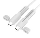 【NOUKAJU】充電ケーブル プロテクター USB-C/Type C ケーブル ケース カバー 保護ケース 保護カバー 断線防止 シリコン製 データラインプロテクター 保護セーバー 汚れ防止 耐摩耗性 Android 充電ケーブル 用 ケーブルカバー (ホワイト)