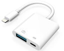 TOMPOL 【2023年モデル型】 Apple MFi認証品 iPhone USB 変換アダプタ 2IN1 カメラアダプター 双方向 データ/写真/ビデオ/フ...