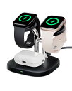 Apple Watch 対応充電器、アップルウォッチ 充電器、SwanScout 704A、3.3W高速アップルウォッチ 充電スタンド、2台のApple Watchを同時に充電可能、Apple Watch Ultra 2/Ultra/SE 2/SE、Watch 10/9/8/7/6およびAirPods 4/Pro 2/Pro/3に対応(アダプター別売り)(2)