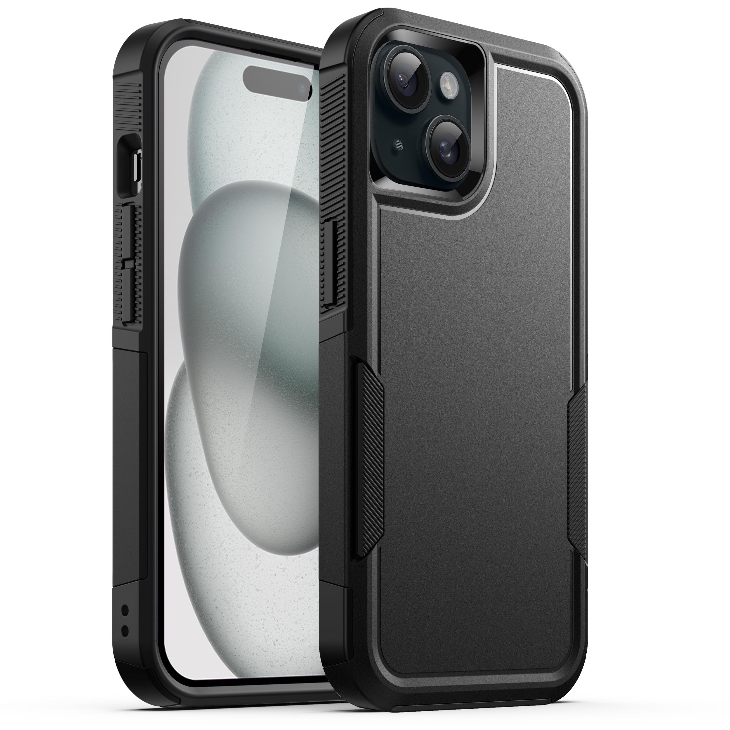 JEDirect iPhone 15 6.1  ѵ ݸ Ѿ׷ եС ޥåȥХåդ (֥å)
