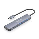 LENTION 6 in 1 USB C ハブ CB-CE35s 100W PD給電 USB 3.0 4K HDMI USB Type-C タイプc 変換アダプタ スリム 小型 電源 Mac MacBook Pro Air、iPad Pro Air、Surface Pro Goなど対応 (スペースグレイ)(2)