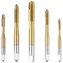 Bestgle ねじタップ 5本ドリルタップセット高速度鋼タップダイスセット 穴あけ ねじ切り タップ スパイラル スパイラルM3 M4 M5 M6 M8 タッ...