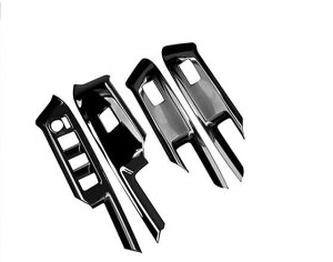 【送料無料】MEKOMEKO トヨタ 新型 アクア 専用 パワーウィンドウ スイッチ カバー ドア ウィンドウ ボタン ドアスイッチパネル インテリアパネル 内装 パーツ アクセサリー ABS樹脂製 4PCS 新型 AQUA 2021年7月〜【ピアノブラック】AQ-BLSJB