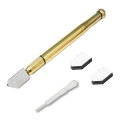 DFsucces ガラスカッター ガラス切削工具 ローラータイプ 滑り止め取っ手のスチール製刃 切断板厚3〜12mm (1本+2個替刃)