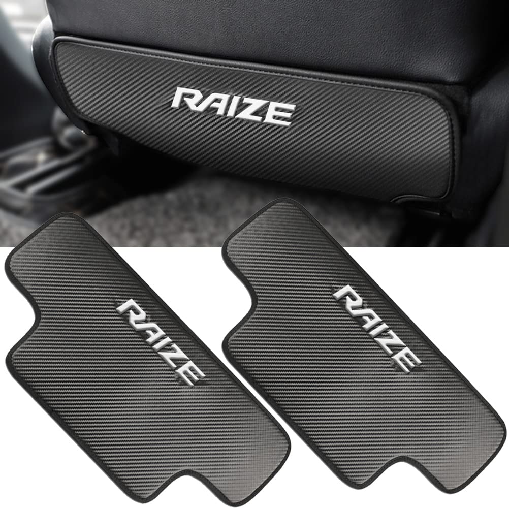 【送料無料】Kayafar トヨタ ライズ 専用 キックガード RAIZE シート バック キック マット 汚れ防止 蹴り防止 ライズ シートバックプロテクター RAIZE 内装 パーツ カスタム ドレスアップ 運転席/助手席対応 2Pセット 取付簡単 カーボン調 (白い)