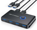 切替器 ABLEWE USB切替器 5Gbps高速転送 PC2台用 4USBポート プリンタ マウス キーボード WEBカメラ ハブなどを切替 手動切替器 USBケーブル×2 付き(アップグレードバージョン)USB3.0 切り替え機(2)