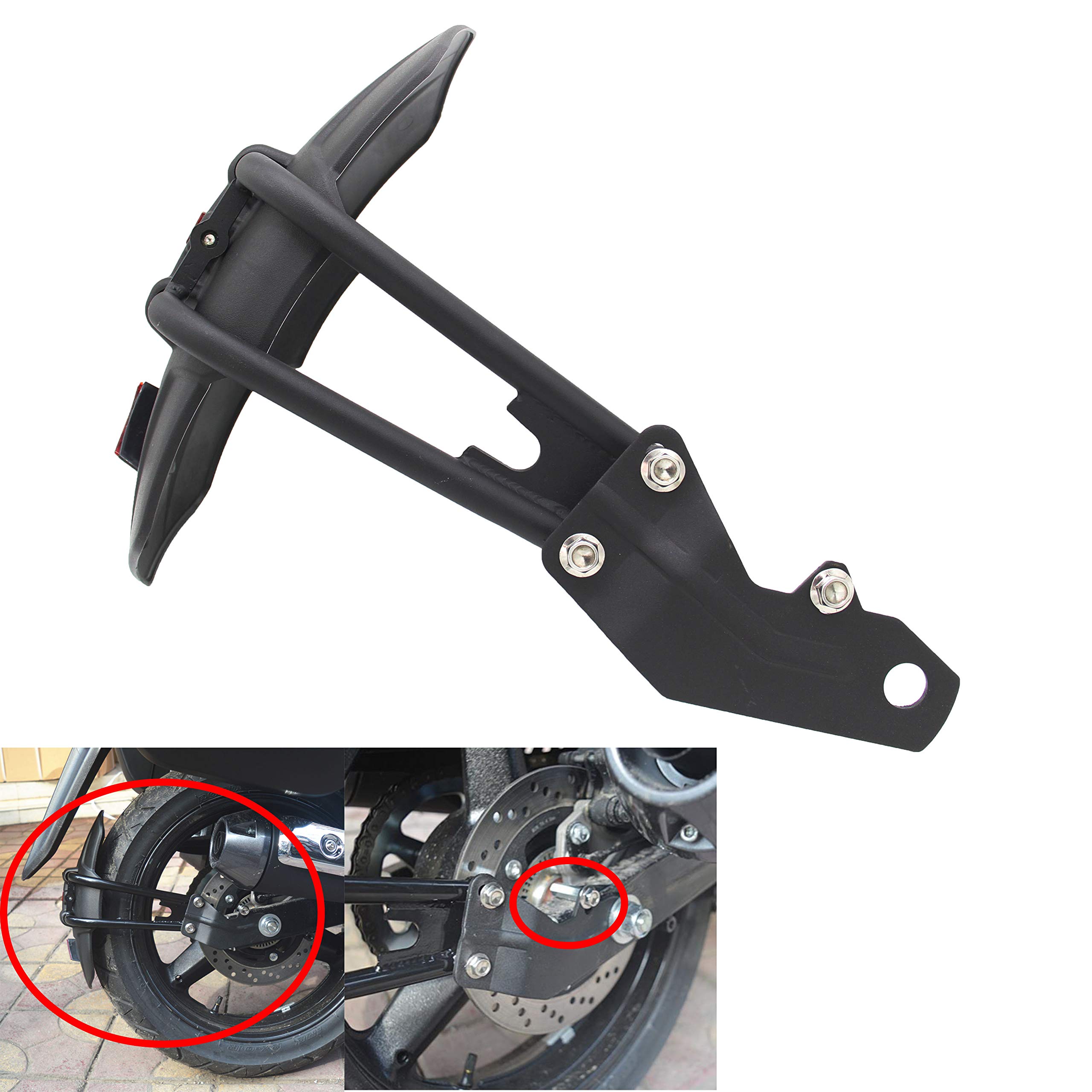 motokano Kawasaki Z400 Ninja 250 400 Suzuki GSR250 GSX250R V-Strom 250 CB190R CB190X に適用 汎用 18mm リアフェンダー マッドガード 泥除け