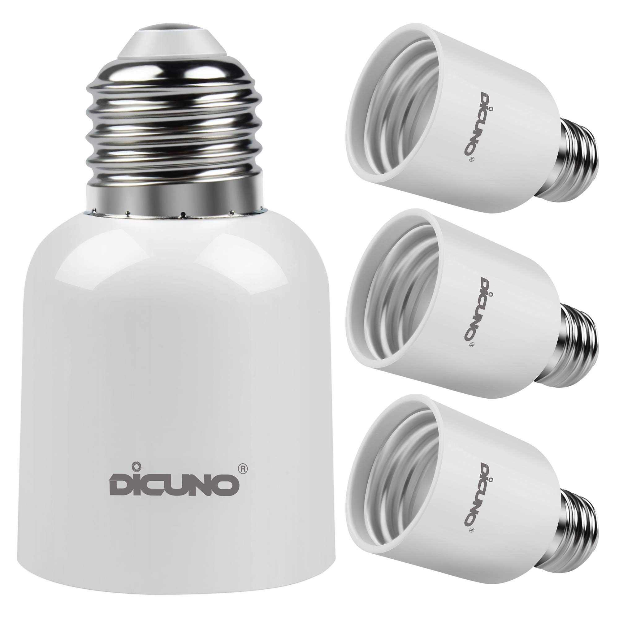 【送料無料】DiCUNO E26→E39 口金変換アダプター 電球ソケット 最大仕事率300w 165度耐熱 4個セット