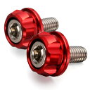 デイトナ(Daytona) PREMIUM ZONE(プレミアムゾーン) バイク用 ナンバープレート ボルト M6×15mm ホルダーセット 2個入り レッド 91945