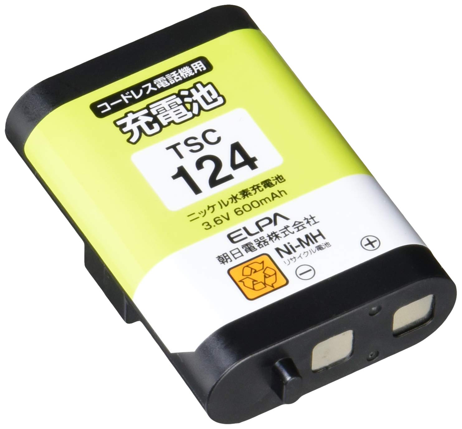 【送料無料】エルパ(ELPA) 電話機用充電池 パナソニック他同等品 電池パック 3.6V 600mAh ニッケル水素充電池 TSC-124