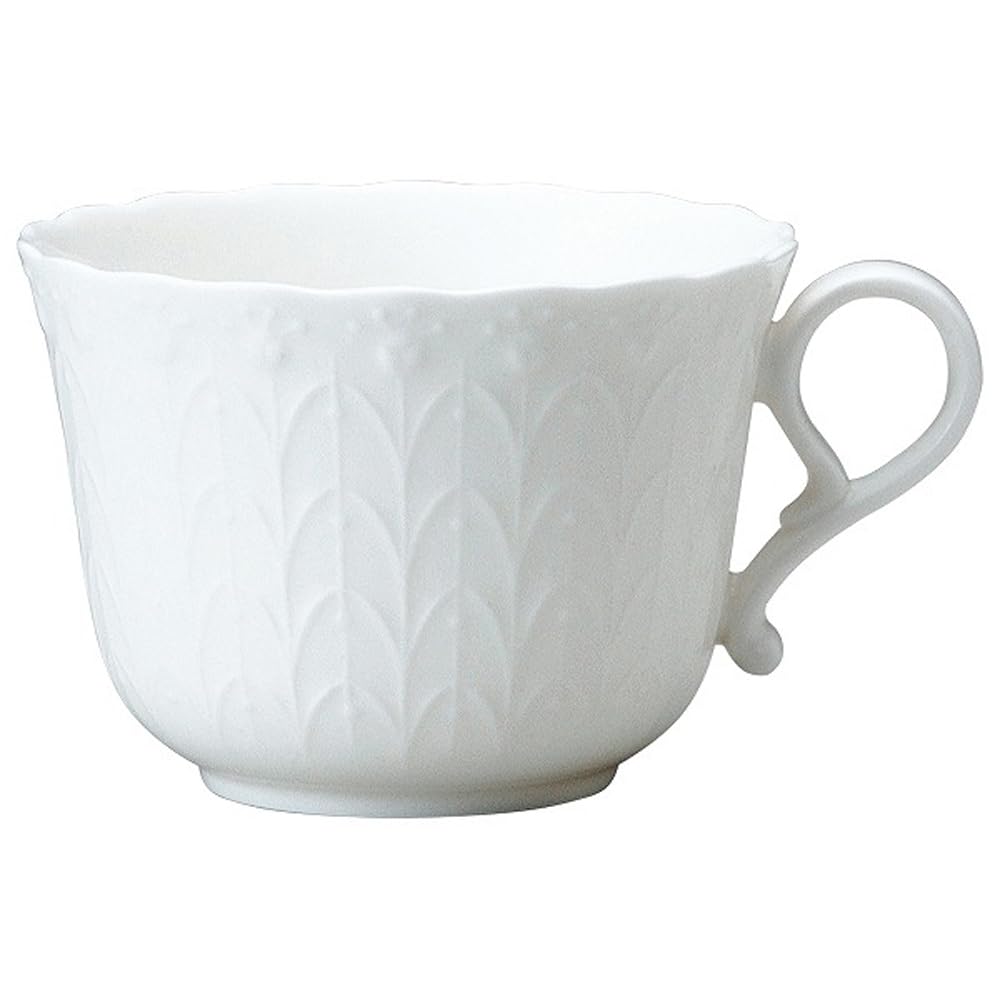 NARUMI(ナルミ) マグカップ シルキーホワイト 310cc ホワイト かわいい レリーフ スープカップ 大きめ 電子レンジ温め 食洗機対応 ギフト箱入り 9968-2746P