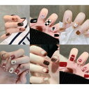 【送料無料】6パック(144個入り)ネイルチップ 人気 ミディアムデザイン, NIUANIUA ショート つけ爪 かわいい ショートスクエア グルーオンネイルセット ネイルファイル付き 女性用 ファッション ネイル