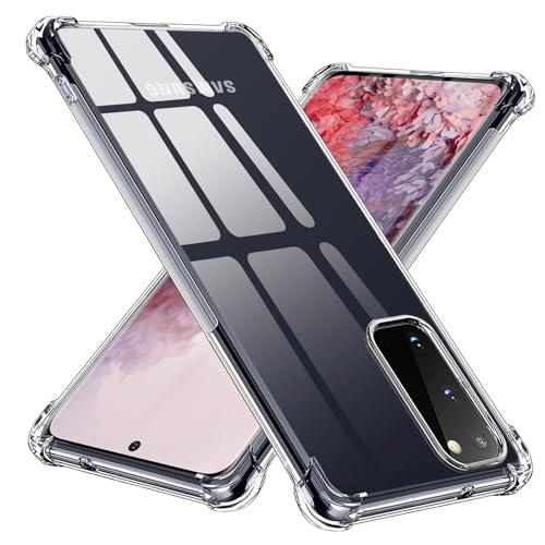 【送料無料】TMUJWS Galaxy S20 用シリコンケース クリア グラデーション 薄型 軽量 サムスン ギャラクシー S20 耐衝撃 全面保護 TPU 四隅空気衝突防止 レンズ保護 擦り傷防止 ストラップホール付き 人気 携帯カバー MZ74