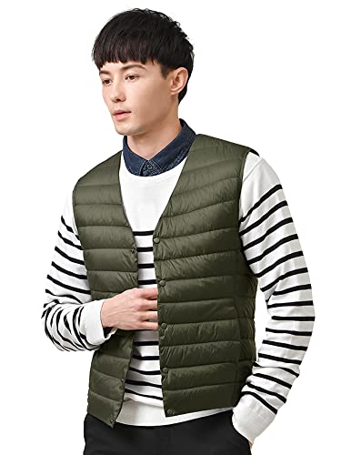 【送料無料】CLAZOLIY ノーカラー インナーダウンベスト メンズ ウルトラライト ベスト 暖かい 軽量 防..