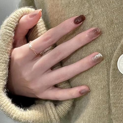 【送料無料】CQJSYL ネイルチップショート 人気ネイル 24枚入り ネイルチップ春 夏 和風 かわいい ネイルチップ秋冬 手作りネイルチップグラデーション ...