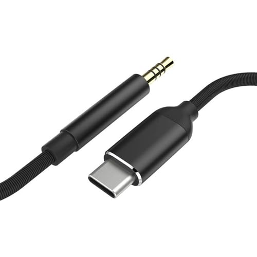 【送料無料】[LUYING] AUX ケーブル USB C 3.5mm 変換ケーブル DAC搭載 ハイレゾ音質 Hi-Fi音質 ナイロン編み 高耐久性 PC/スマホ/ホームステレオ/カーステレオ/スピーカー などに対応 1.5M ブラック