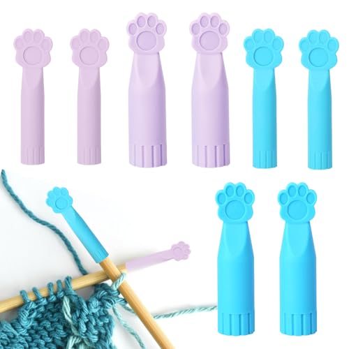 【送料無料】TVETE 編み針キャップ 編み針ポイントプロテクター 編み物用針先ストッパー 【8個入り】シリコンストリップ針キャップ 針先プロテクター 2サイズ...
