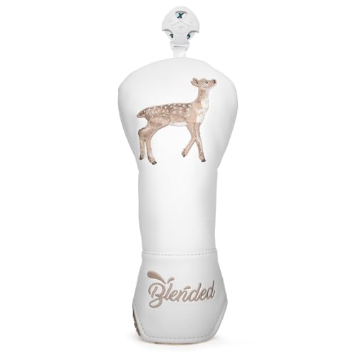 【送料無料】ゴルフクラブヘッドカバー 梅鹿刺繍デザイン ゴルフヘッドカバー 高級レザー製 ウッドカバー ドライバー フェアウェイウッド ユーティリティ ハイブリッド用ヘッドカバー 番号タグ付き