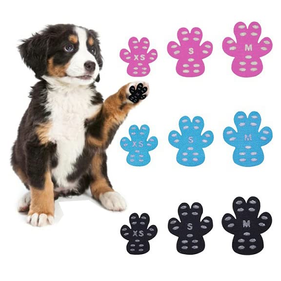 【送料無料】SATiNU 犬用滑り止めパッド 肉球シール 肉球 保護 傷防止 フローリングすべり止め 転倒防止 老犬補助 ペット用シューズ 股関節保護 4枚×4セット