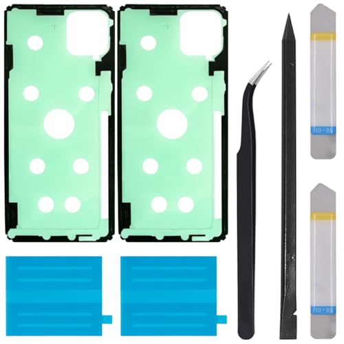 【送料無料】ZHUROUPU A226B for Samsung ギャラクシー A22 5G 6.6 インチ 2021 と互換性のあるの取り替えの後部電池カバーのための背部ハウジングの付着力のステッカーは電池の付着力およびカメラの付着力（2PCS）との接着剤を防水します