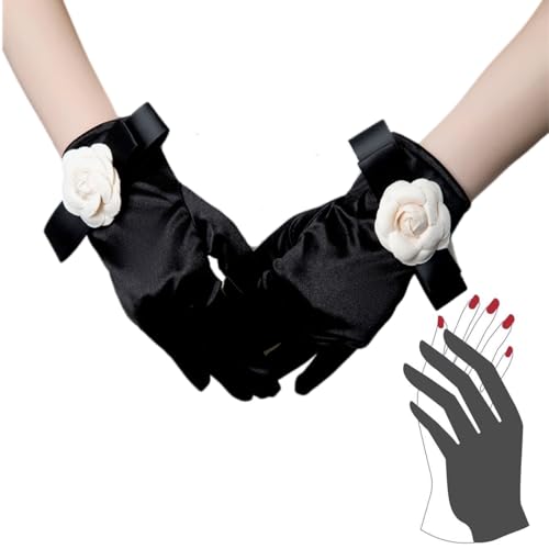 【送料無料】[VIVIMODA] お葬式 手袋 ネイル 黒手袋 レディース 葬式 フォーマル 葬儀用【 ネイル隠し..