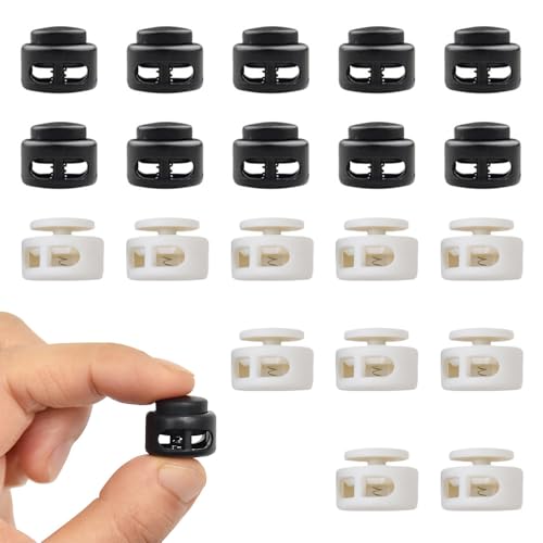 【送料無料】コードストッパー 2つ穴タイプ 20個入り スプリングコードストッパー 穴径約6mm 交換、修..