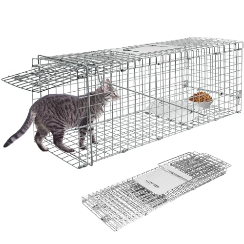 【送料無料】Eastbury 捕獲器 踏み板式 トラップ 動物用 66×26.5×24cm 猫保護器 野良猫 迷子猫 保護カゴ 小動物 捕獲カゴ 害獣駆除 農業作物保護 組み立て簡単 設置 ねこ 猫 イタチ ケージ 安全 保護かご 野良猫 折り畳み 捕獲器 畑 庭 家庭菜園 農業作物保護 ペットコ