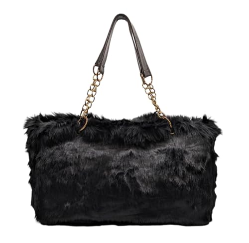 【送料無料】[APOSITV] ファートートバッグ レディース 大きめ 黒 ヒョウ柄 ふわふあ モコモコ 肩掛け ..