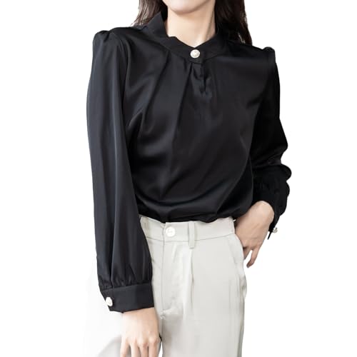 【送料無料】[iito.seasons] シャツ レディース ブラウス レトロ パフスリーブ 長袖 おしゃれ 着痩せ 体型カバー ゆったり トップス カジュアル 無地 普段着 通勤 フォーマル オフィス