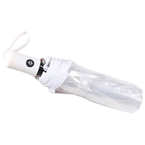 【送料無料】LEZOOY 全自動折りたたみ透明自動開閉傘 軽量 トラベル傘 三つ折りクリア雨傘 つや消しハ..