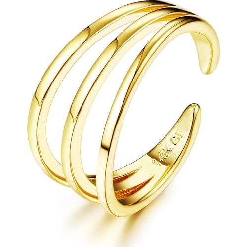 【送料無料】Jstyle 14K トゥリング レディース 人気 ゴールド充填 女性 CZ ムーンストーン ヘビ シン..